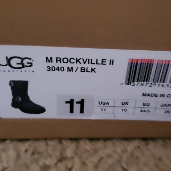 UGG Black Leather BOOTS Mens Size 11 NEW IN BOX - Picture 8 of 9